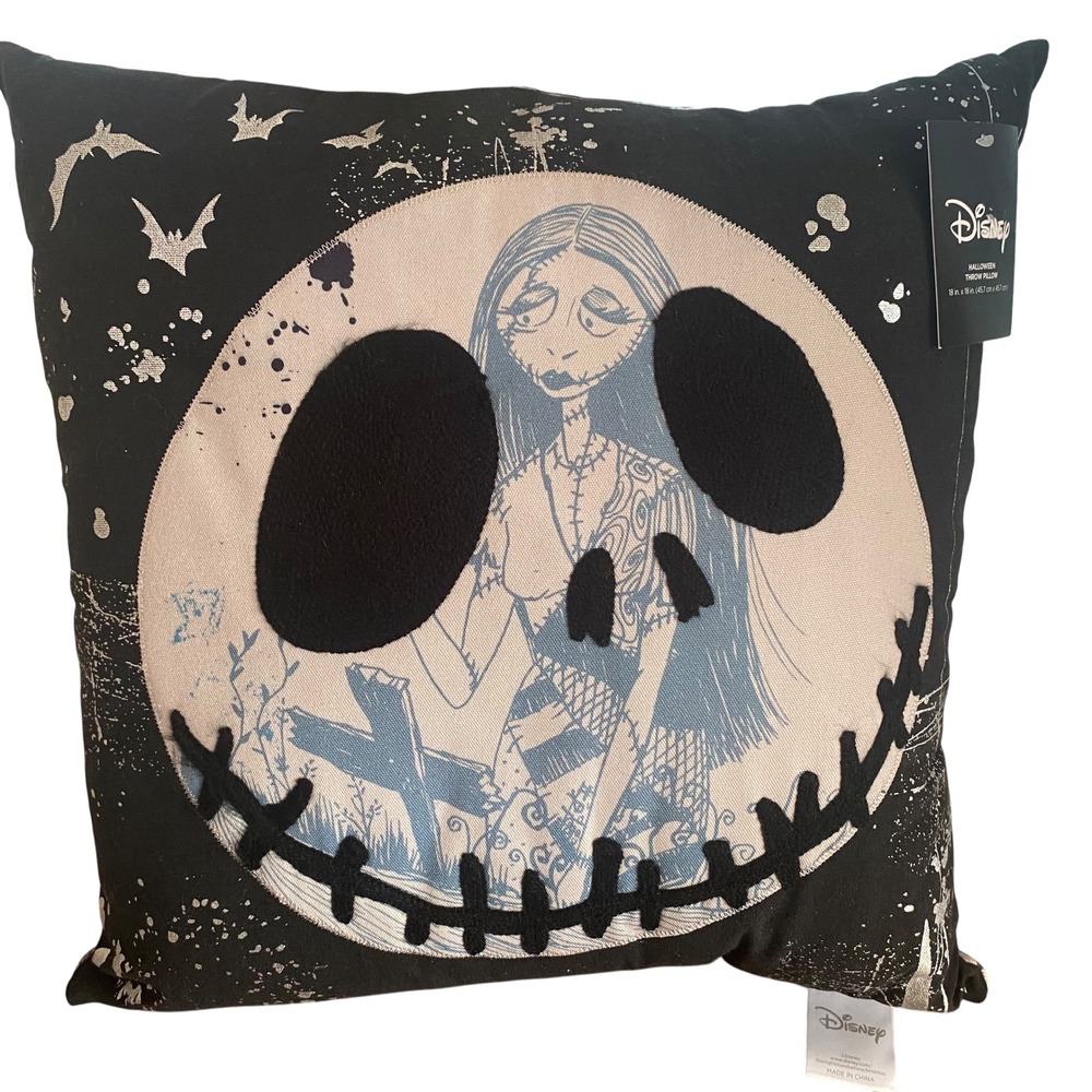 Disney Nightmare Before Christmas Jack Skellington Sally Throw Pillow Halloween